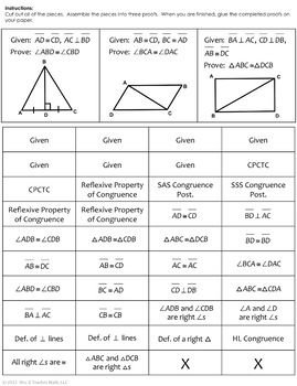 Proof Proving Triangles Congruent Worksheet