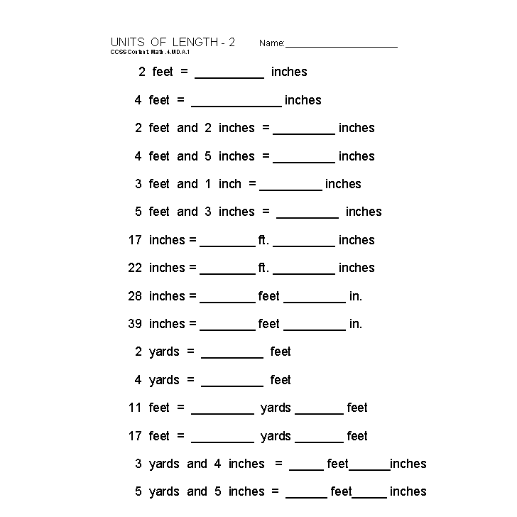 Metric Conversion Worksheet 1