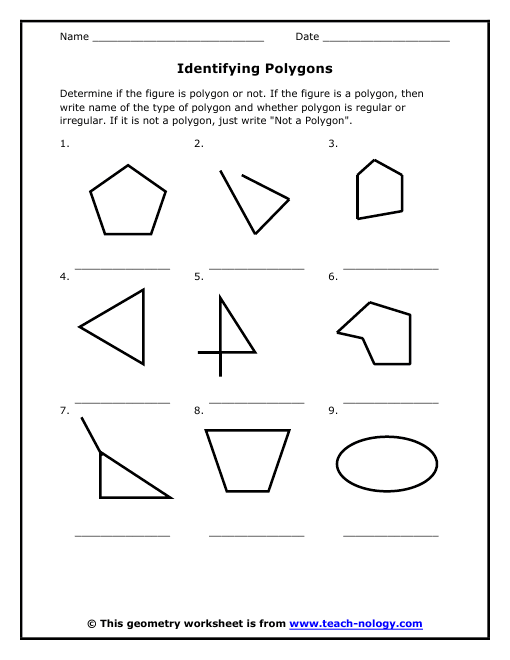 Polygons Worksheet Grade 4