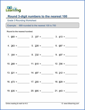 Place Value Third Grade Math Worksheets For Grade 3