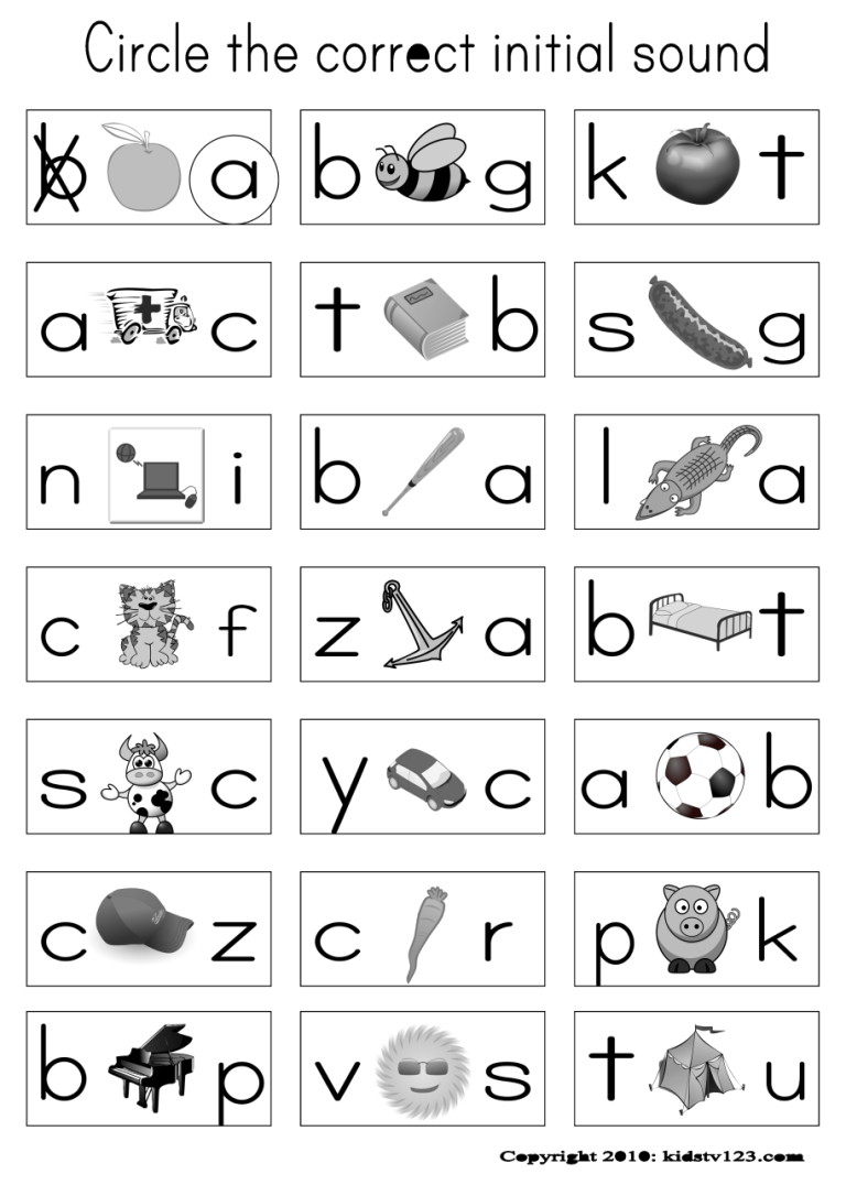 Jolly Phonics Beginning Sounds Worksheets