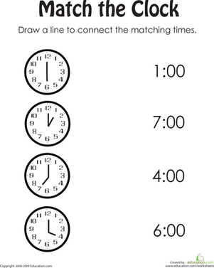 Free Printable Clock Worksheets For Kindergarten