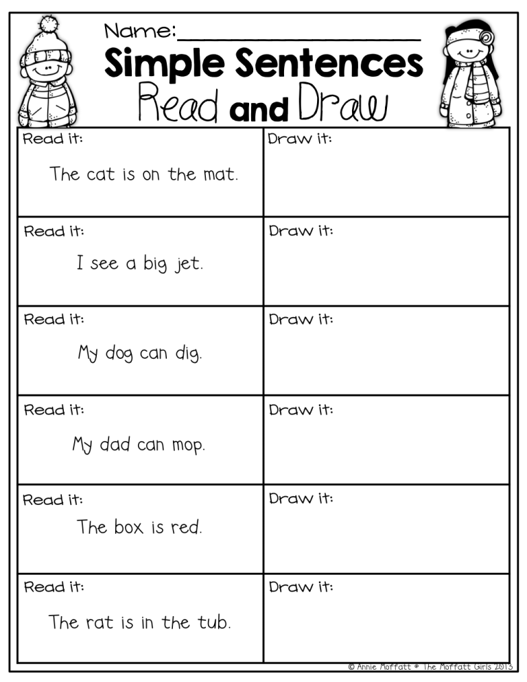 Easy Simple Sentences For Grade 1