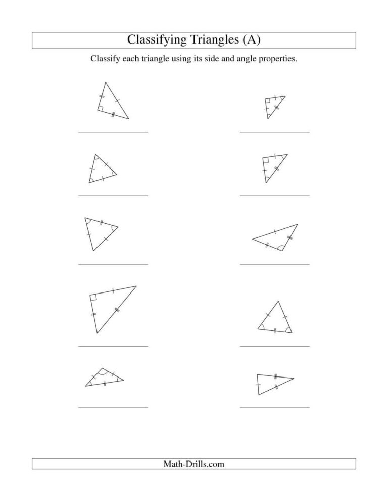 Classifying Triangles Worksheet