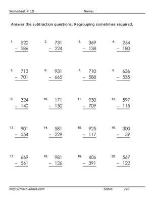 Year 3 Maths Worksheets Free