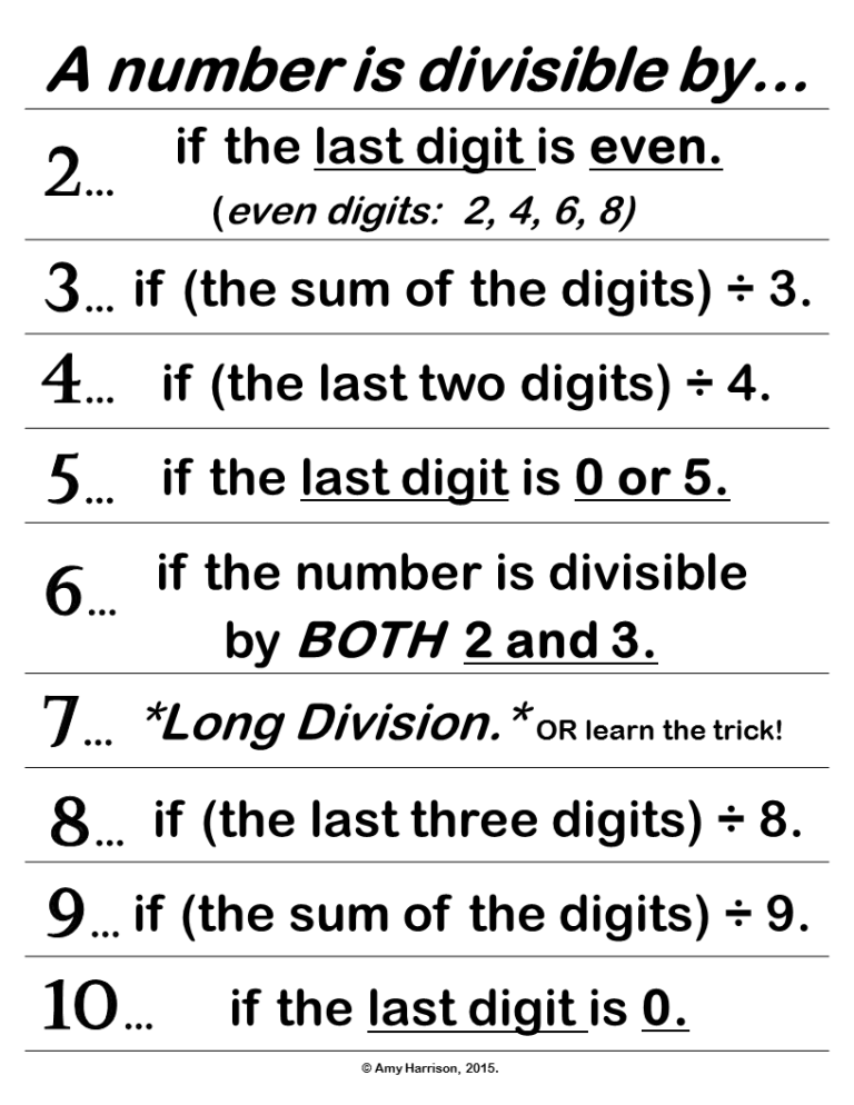 5th Grade Divisibility Rules Worksheet With Answers