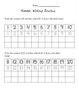 Writing Ordinal Numbers Worksheet 1-20