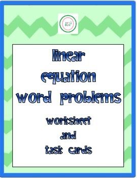 Multi Step Linear Equations Word Problems Worksheet