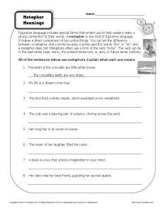 Figurative Language Worksheets With Answers