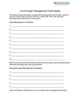 Anger Worksheets