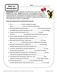 Homographs Worksheets For Grade 5