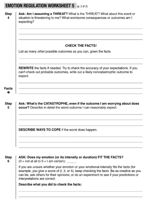 Dbt Worksheets Free