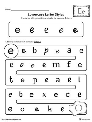 Letter Recognition Worksheets E