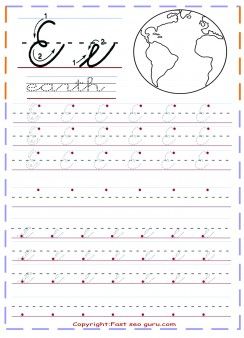 Cursive Letters Worksheet E