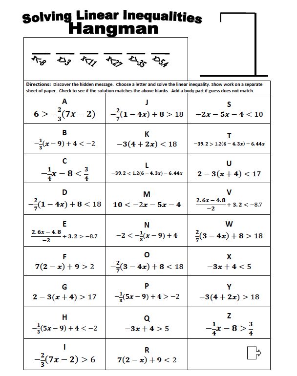 Quadratic Inequalities Worksheet With Answers