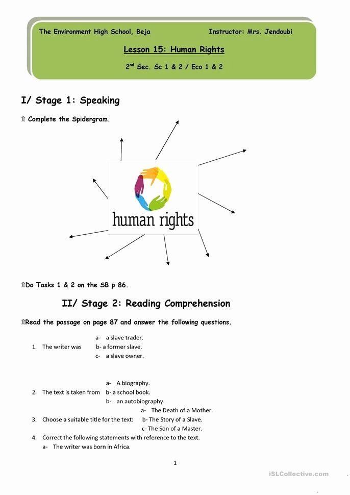 I Have Rights Worksheet