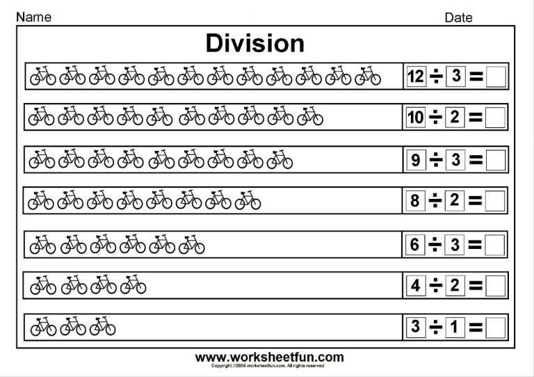 Division Worksheets For Grade 2