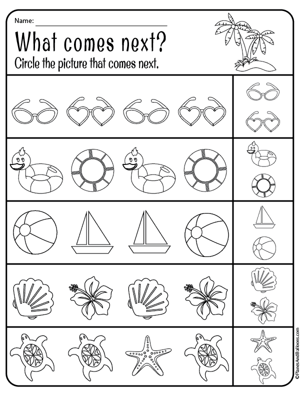 Summer Worksheets Preschool