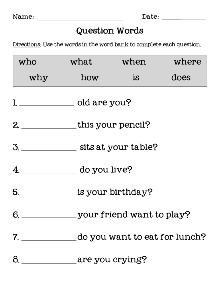 English Worksheets For Class 1 Pdf