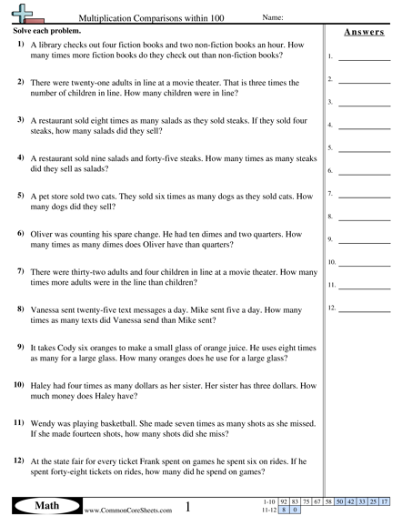 Common Core Sheets Understanding Ratios Answer Key