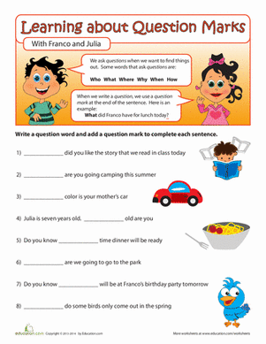 Question Words Worksheet For Grade 3