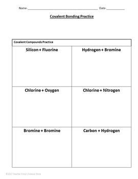 Ionic And Covalent Bonds Worksheet