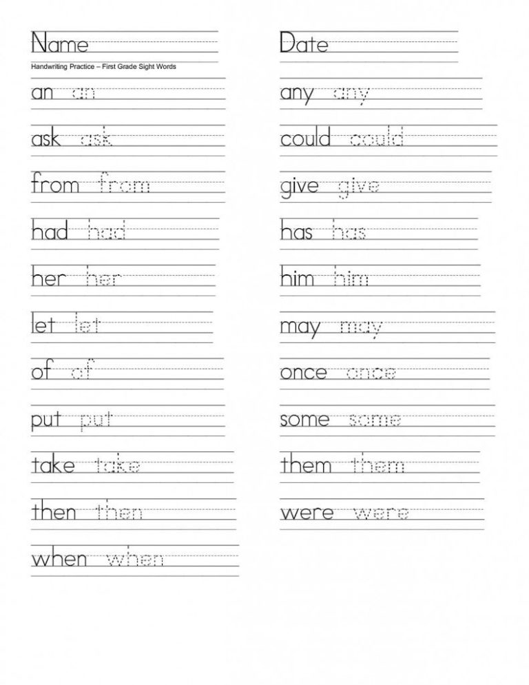 1st Grade Cursive Worksheets Free