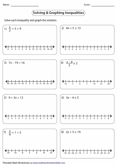 Two Step Inequalities Worksheet