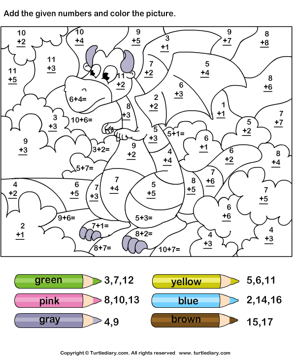 Maths Colouring Sheets Addition