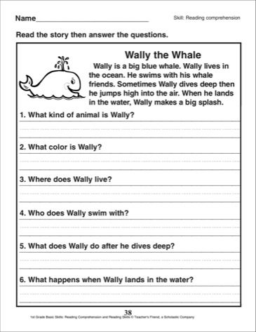 Comprehension For Class 1st