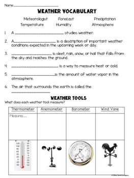 Weather Worksheets For 3rd Grade