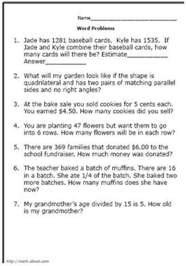 Age Word Problems Worksheet With Solutions