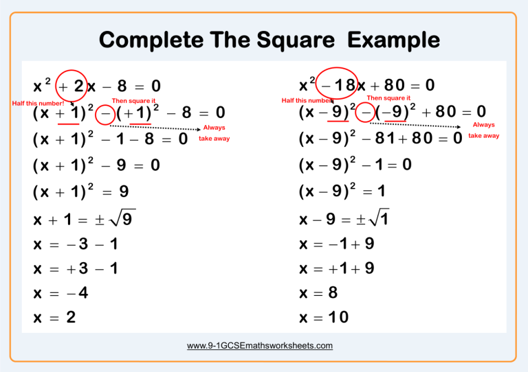 Solving Quadratic Equations Worksheet Gcse