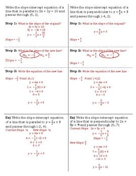 Writing Equations Of Parallel And Perpendicular Lines Worksheet