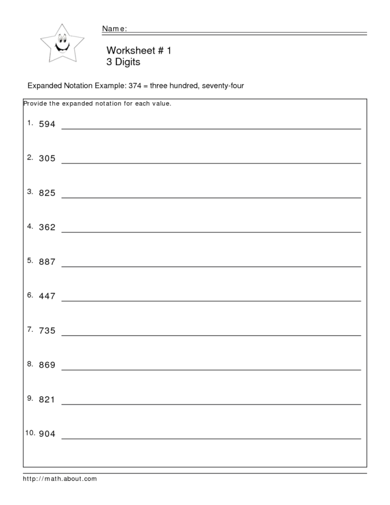 Expanded Form Worksheets Pdf