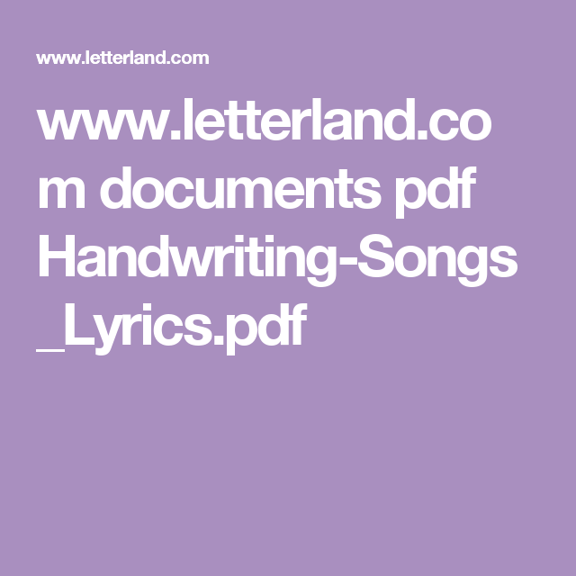 Letterland Handwriting Practice Pdf