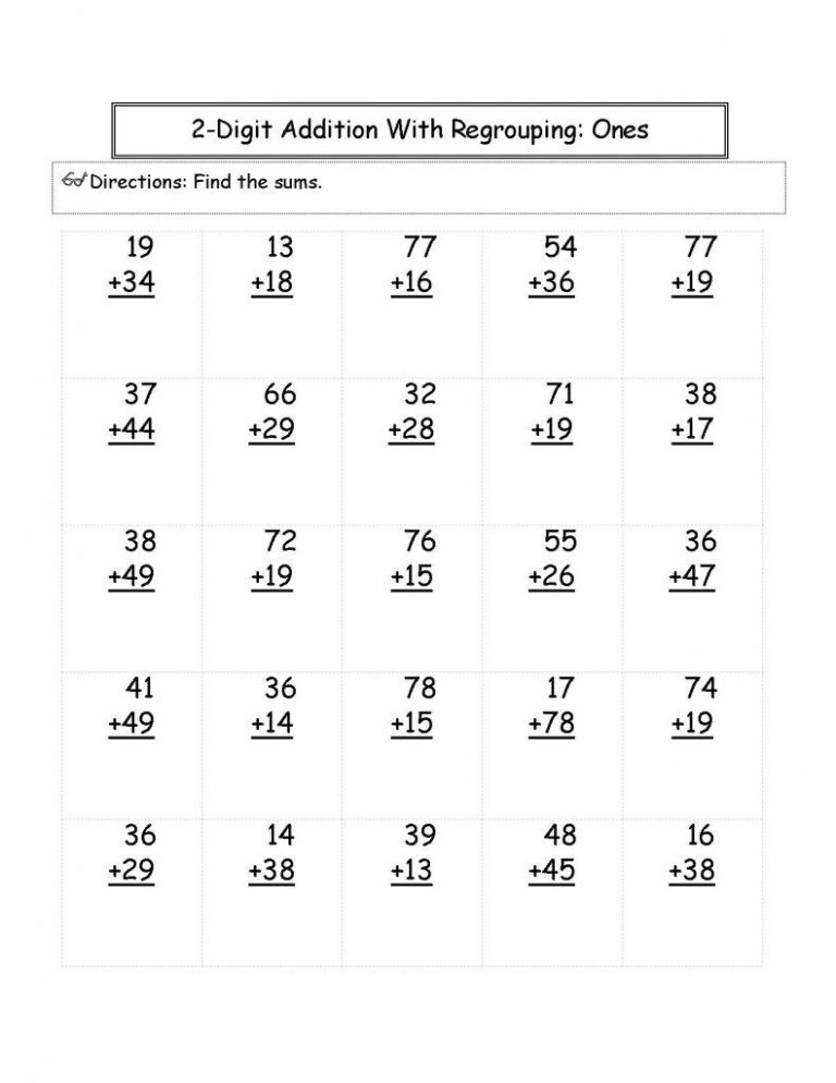 2nd Grade Second Grade Math Worksheets Addition