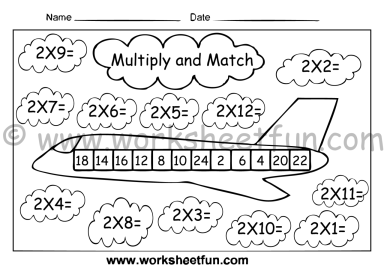 Multiplication 2 Times Table Worksheet