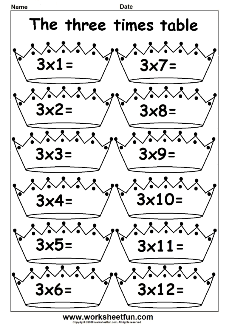 6 Times Table Worksheet Fun