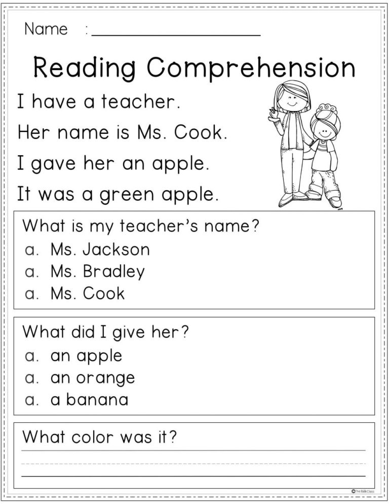 Kindergarten Reading Worksheets Pdf Free