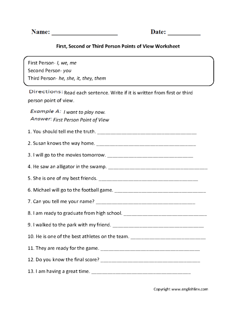 6th Grade English Worksheets Free Printable