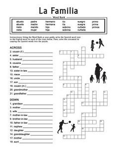 Spanish Family Words Worksheet