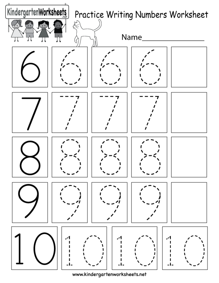 Writing Practice Worksheets For Kindergarten