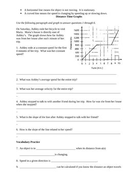 Distance Time Graph Worksheet Answer Key