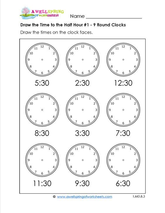 Second Grade Telling Time To The Minute Worksheets