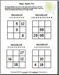 Easy Magic Squares Worksheet