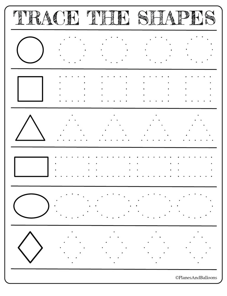 Kindergarten Free Printable Shapes Worksheets