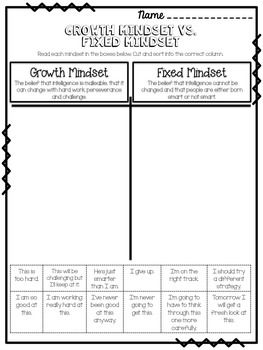 Growth Mindset Worksheets Free