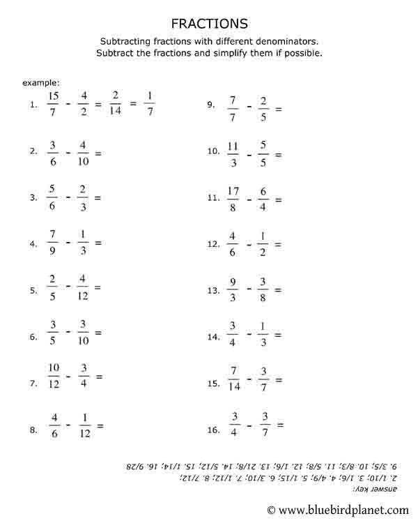 Fractions Worksheets Grade 5 Pdf