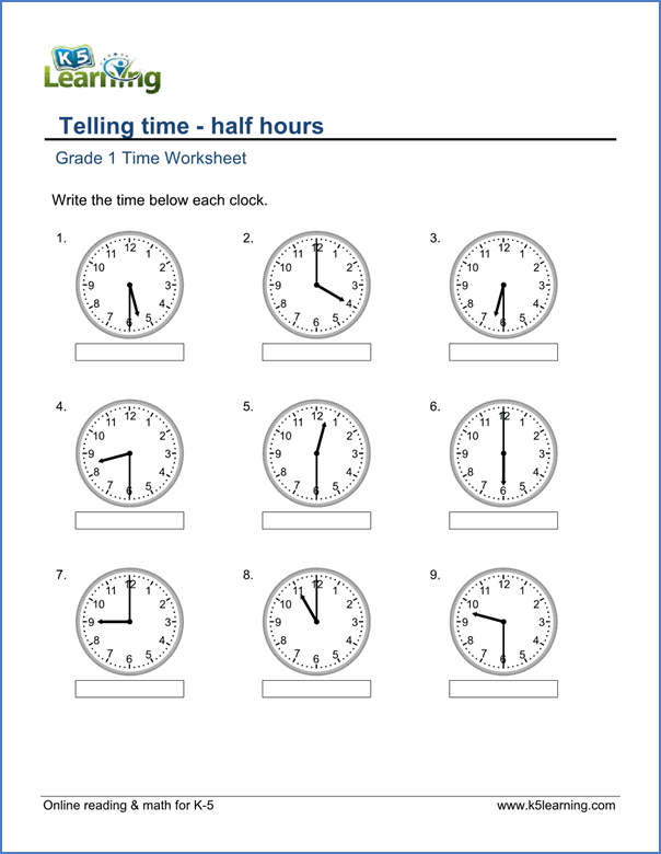 Time Worksheets Grade 2